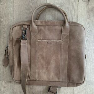 Roots distressed leather commuter bag